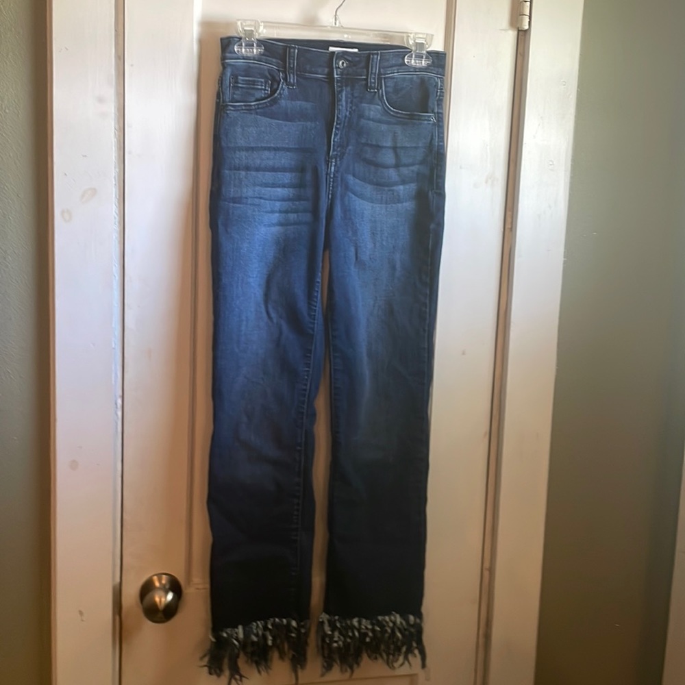 Fringe hem jeans size 5